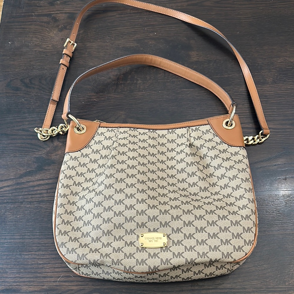 Michael Kors Brown Monogram Shoulder Bag